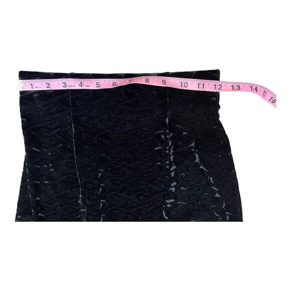 Vintage Cache Black Velvet Maxi Skirt Side Slit Size S 90s Y2K - Picture 3 of 6